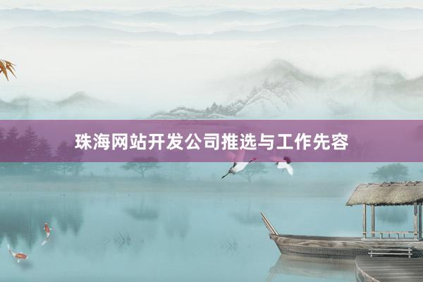 珠海网站开发公司推选与工作先容