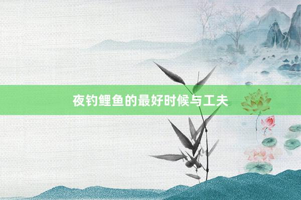 夜钓鲤鱼的最好时候与工夫